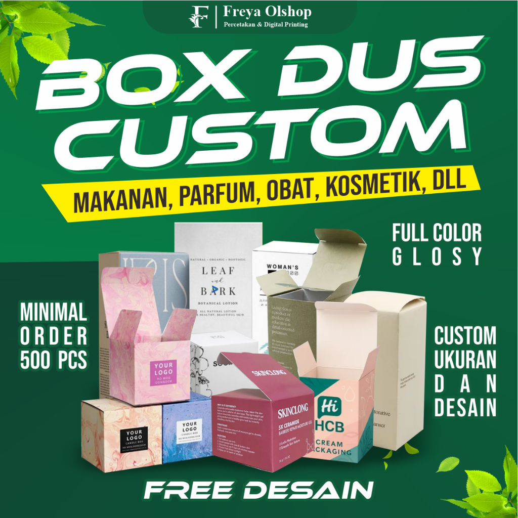 DUS/BOX CUSTOM /BOX PARFUM/BOX OBAT/BOX KOSMETIK/BOX SKINCARE/BOX JAMU/BOX SUSU FULL PRINT