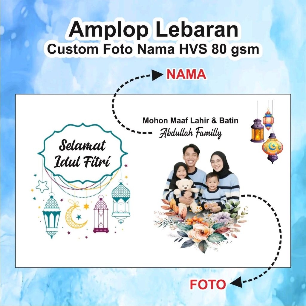amplop lebaran custom nama dan foto / amplop idul fitri