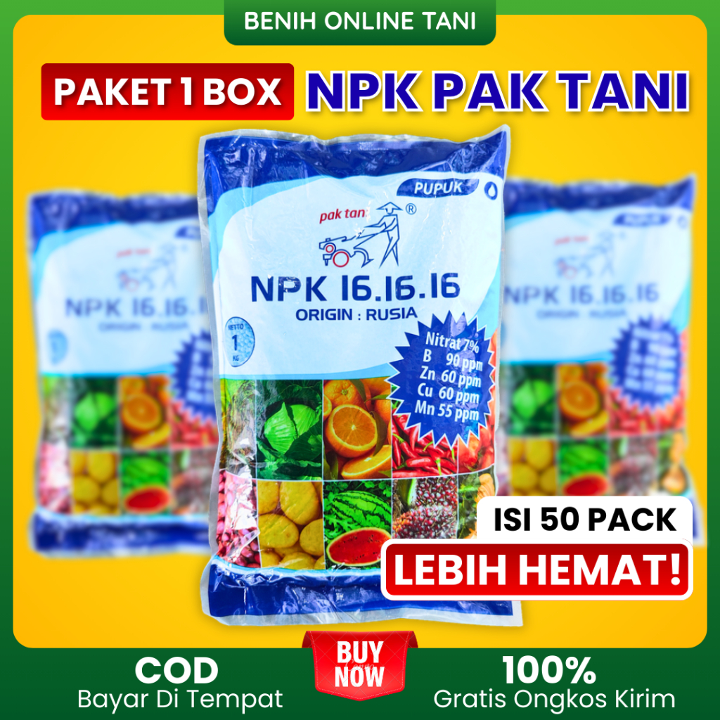 PUPUK NPK 16.16.16 PAK TANI 1 KG pupuk majemuk - 1 SAK ISI 50