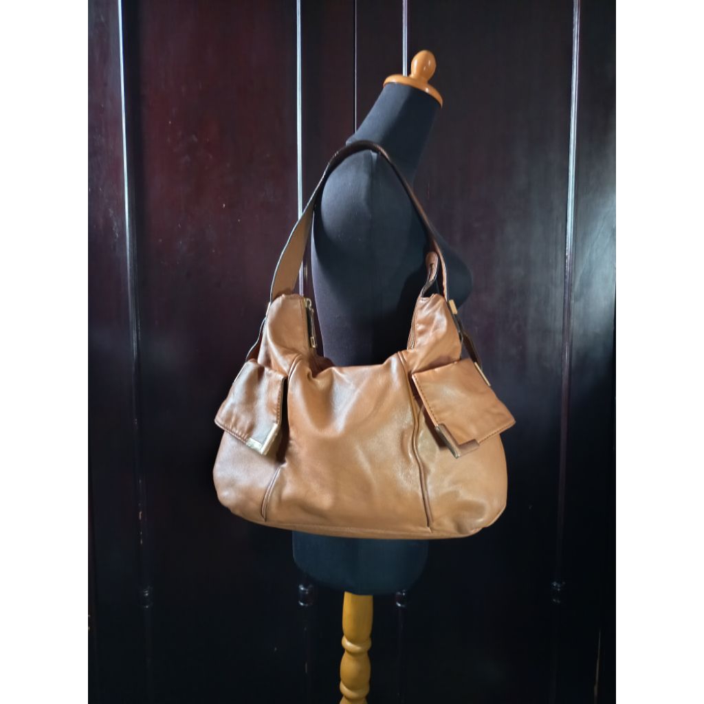 Hobo Bag / Shoulder Bag / Tas Bahu Wanita Kulit Asli Brown Preloved/second