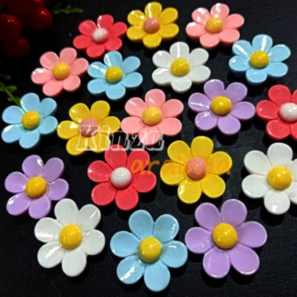 CLAY RESIN MODEL BUNGAN ISI 500 DAN 100 CLAY KARAKTER BUNGA MIX WARNA CLAY RESIN DIY KARAKTER