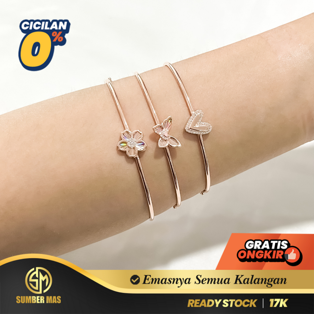 SUMBER MAS - Gelang Kolong Emas Rose Fashion 17K
