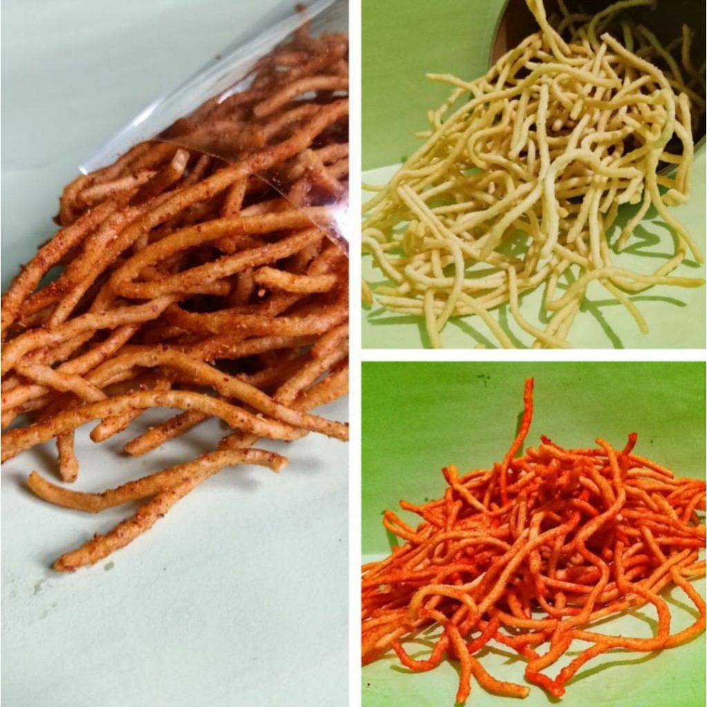 sistik mie cemilan kering pedas gurih renyah dan asin