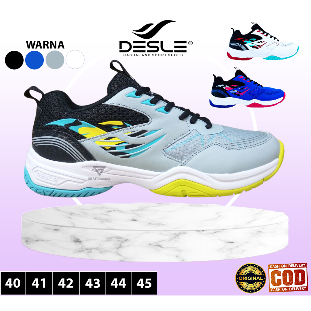 DESLE KOPENHAGEN Sepatu Sneakers Badminton Olahraga Cowok Laki Laki Fashion Ringan Original