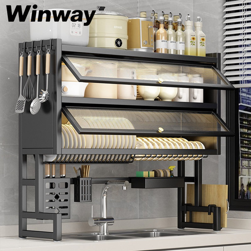 Rak Piring Wastafel Multifungsi 2 Susun Rak Wastafel Cuci Piring Rak Piring Stainless Steel