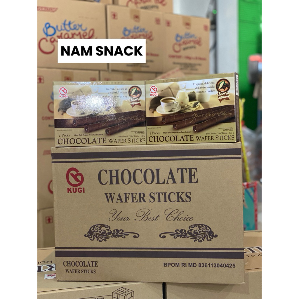 KUGI WAFER STIK 100 Gr KARDUS [ COKLAT ]  ISI 24 BOX karton snack hajatan