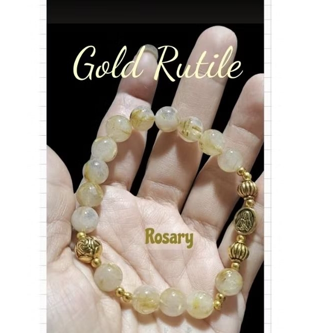 Gelang Rosario Gold Rutile