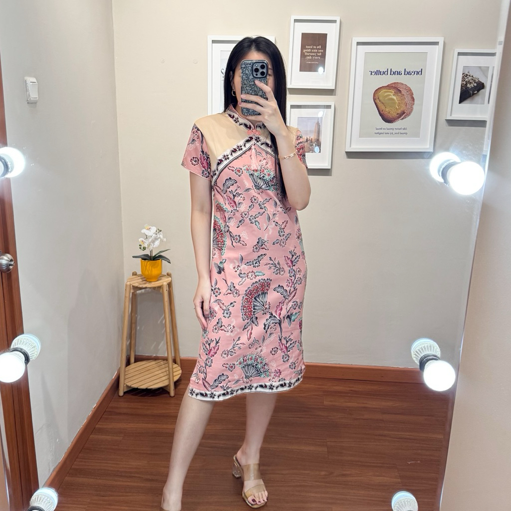 Dress terusan wanita baju dress qipao cheongsam batik wanita premium - Anli Qipao Batik Dress NWclot