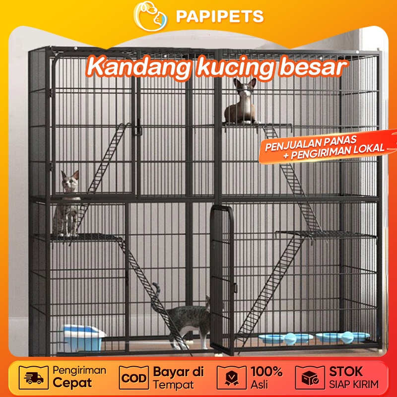 PAPIPETS Kandang Kucing Besar Kandang Hewan Kokoh Murah untuk Kucing Besar kandang kucing murah jumb