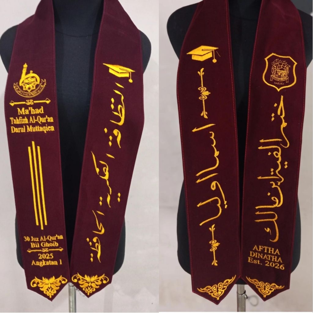 Selendang Wisuda Tulisan Arab / Selempang Wisuda Font Arab