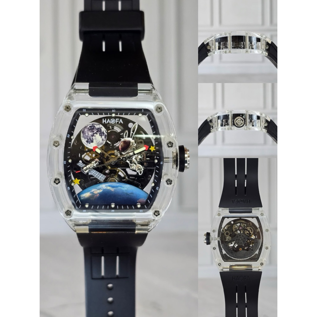 jam tangan Haofa Haofa 2320 3D Spaceship Interstelar Automatic Mechanical