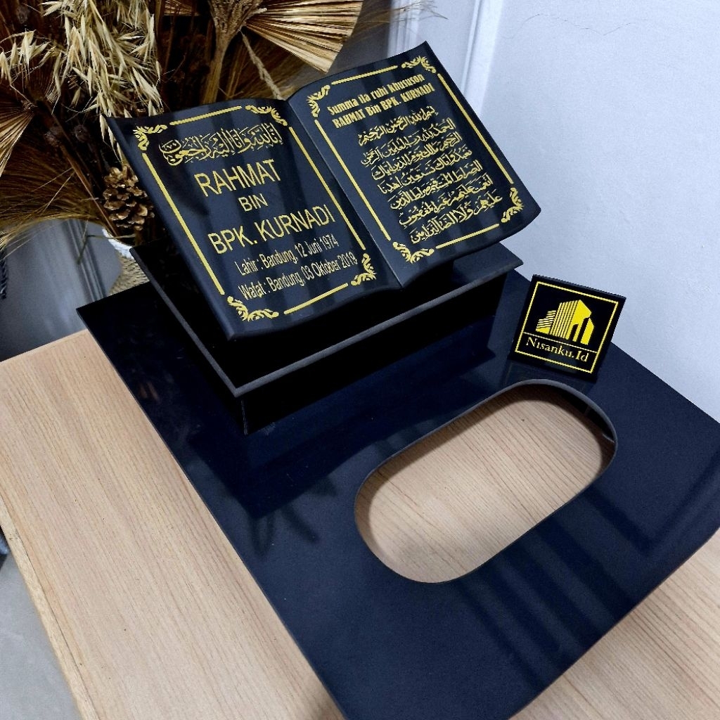 Nisanku.id - Batu Nisan 40x50 Tabur Bunga Kepala 2 Trap 30x40 Granit Full Gratis Packing