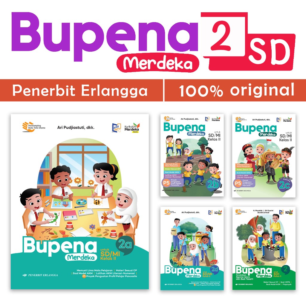 BUKU PELAJARAN BUPENA ERLANGGA  KELAS 2 SD - BUPENA KURIKULUM MERDEKA REVISI