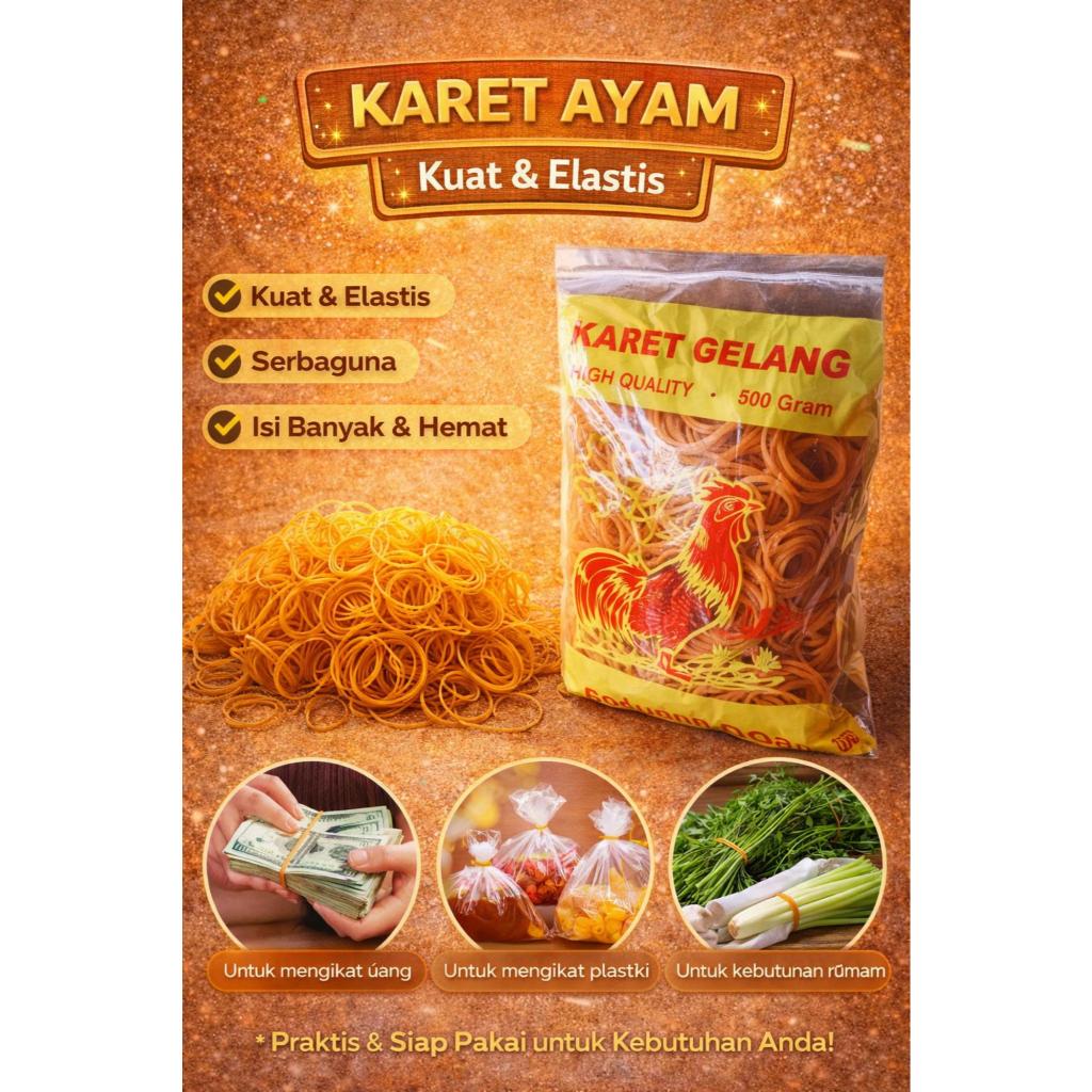 Karet Gelang - Karet Ayam Jago - Karet Murah 500 Gram & 100 Gram