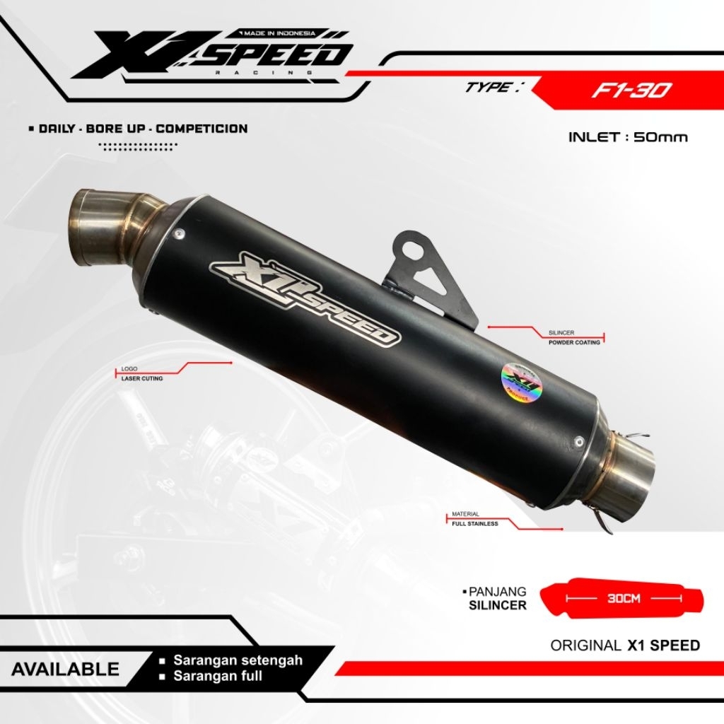Silincer Only P30 Jenong Black Coating Original X1 Speed Racing