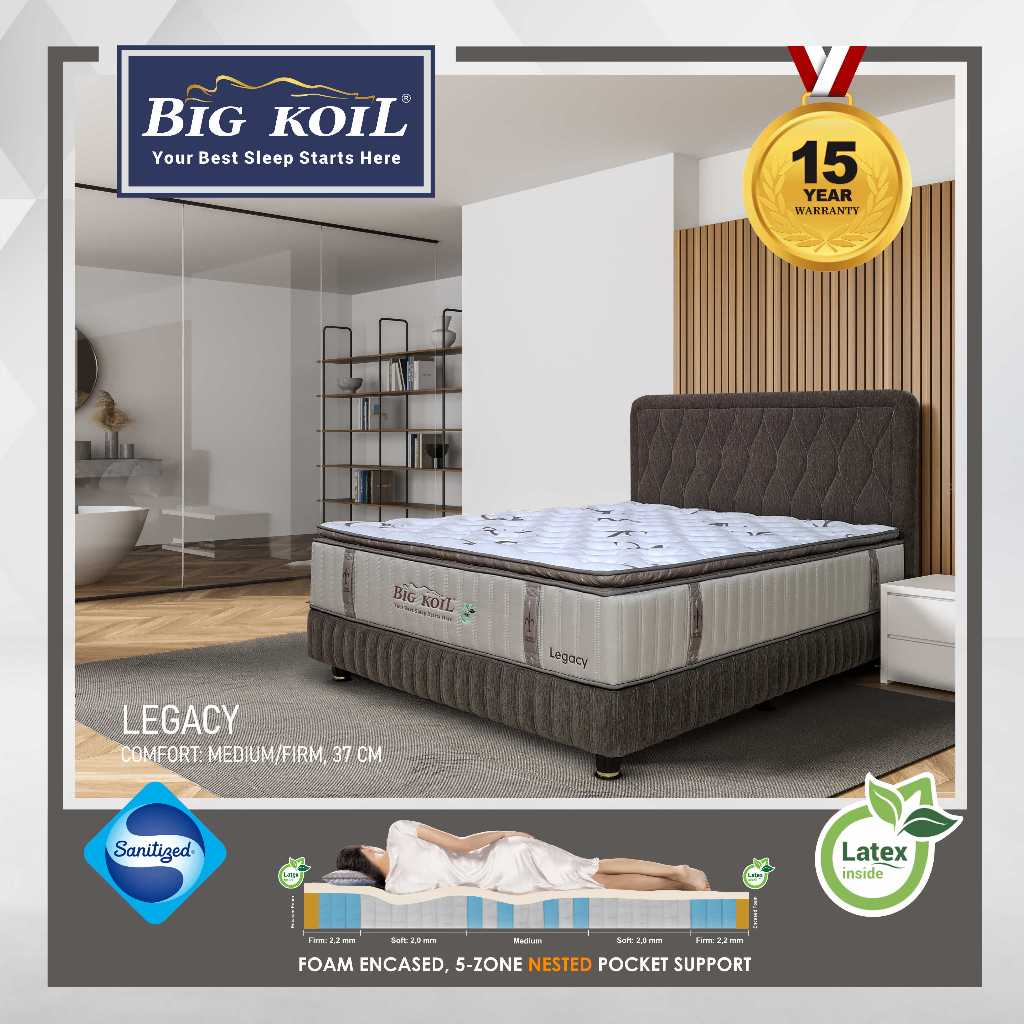 KASUR SPRINGBED BIGKOIL - KASUR PREMIUM - KASUR LATEX - LEGACY - BIG KOIL