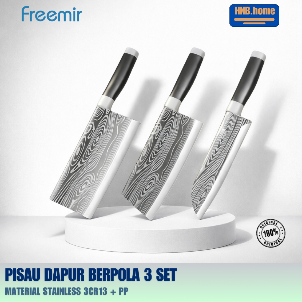 FREEMIR PISAU DAPUR BERPOLA 3 SET