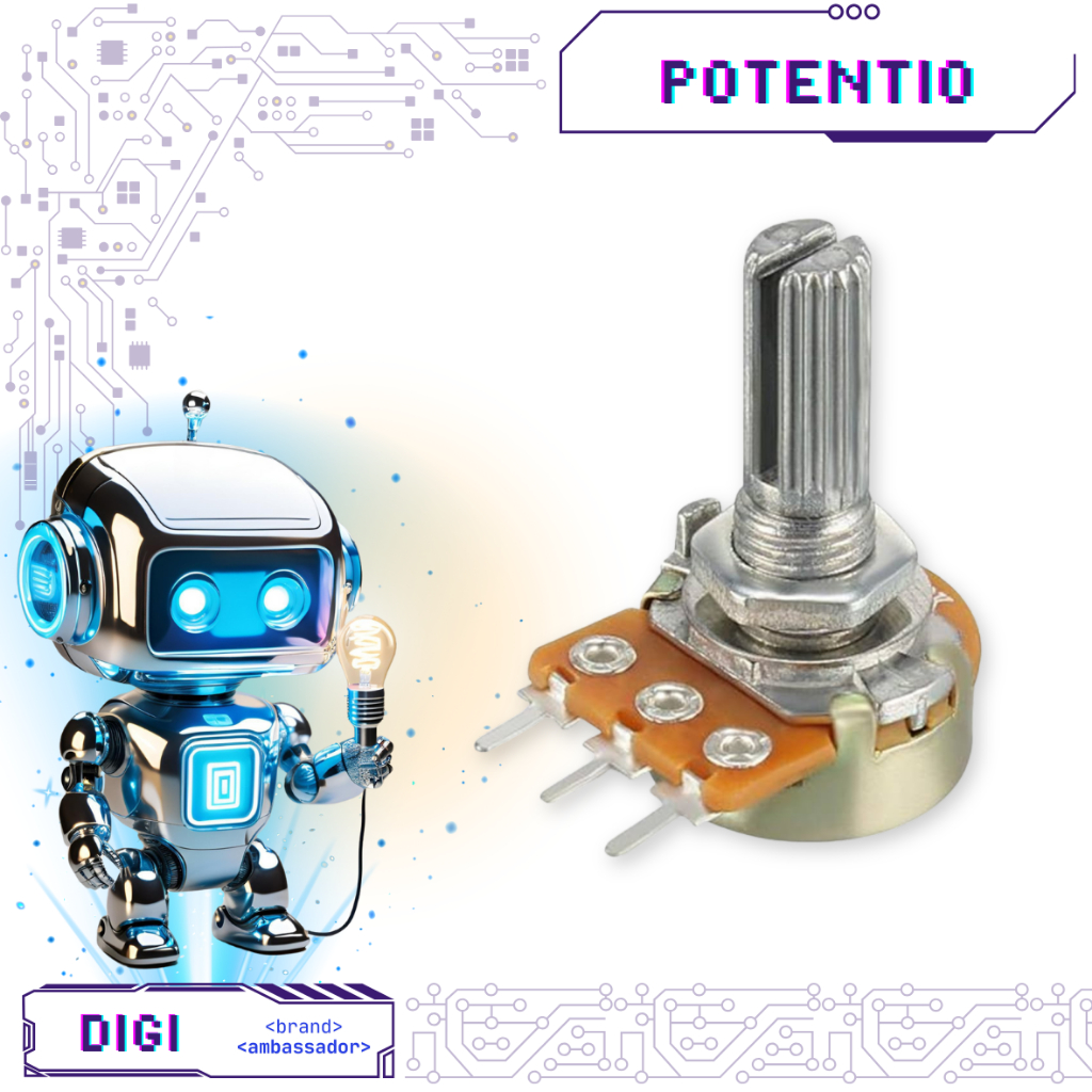 Potentiometer Mono 3 Pin - 1K Ohm - Digibot