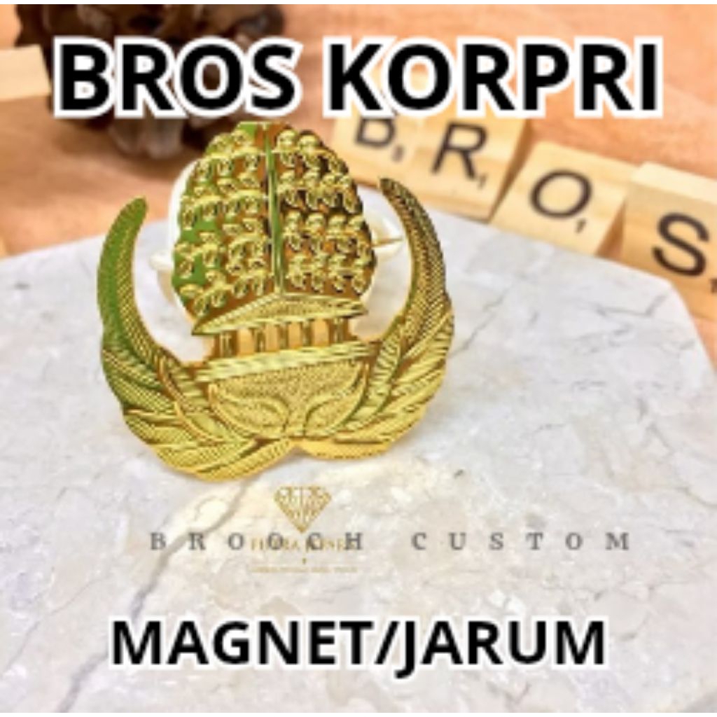 MAGNET/JARUM - Bros Korpri lapis emas titanium pin korpri