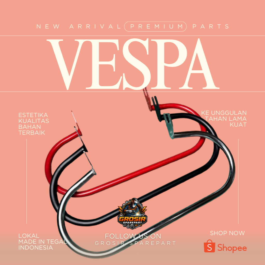 FootStep MELENGKUNG Step Motor Pijakan Kaki Vespa Super Sprint PX EXCEL VBB