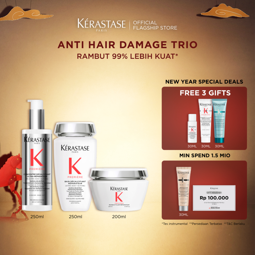 Kerastase Premiere Anti-Hair Damage Set - Bain Premiere 250ml Shampoo Rambut Rusak, Masque Premiere 