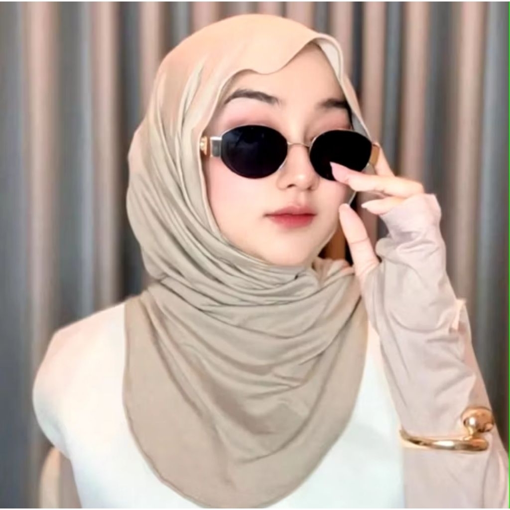 Hijab Instan Huma Mleyot / Jisoo Instan Mleyot / Pashmina Mleyot Kaos / Jilbab Instan Mleyot / Empat