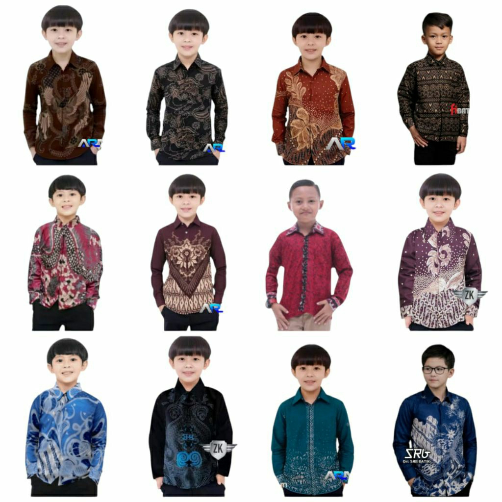 Baju Batik Lengan Panjang Anak TK Sampai SD Motif Terbaru