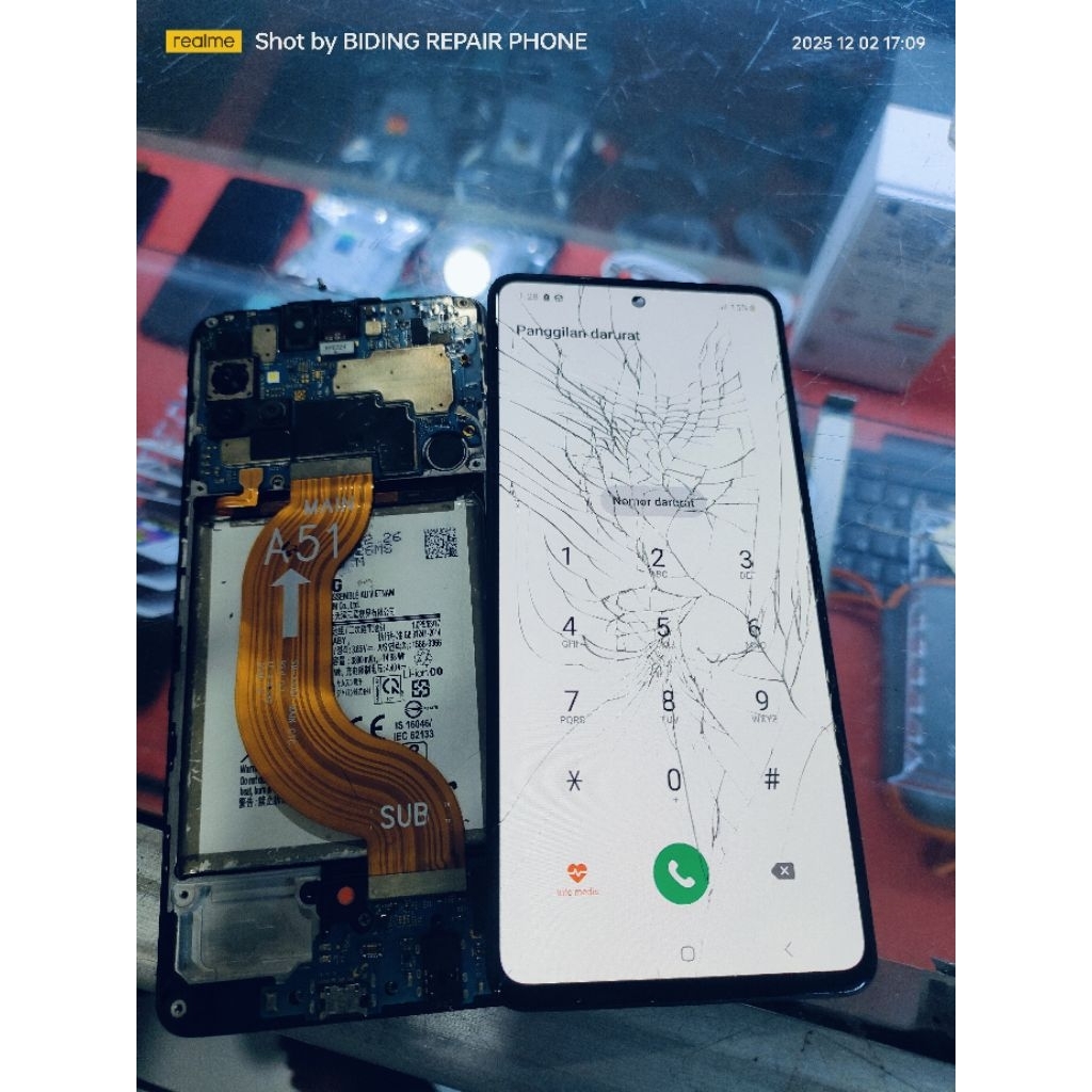 LCD SAMSUNG A51 ORIGINAL COPOTAN RETAK GLAS FUNGSI NORMAL
