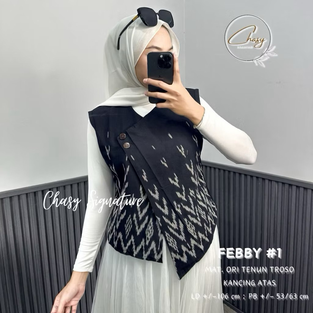 FEBBY VEST TENUN VEST BATIK WANITA OUTER TENUN OUTER BATIK TENUN OUTER KERJA BATIK KERJA WANITA