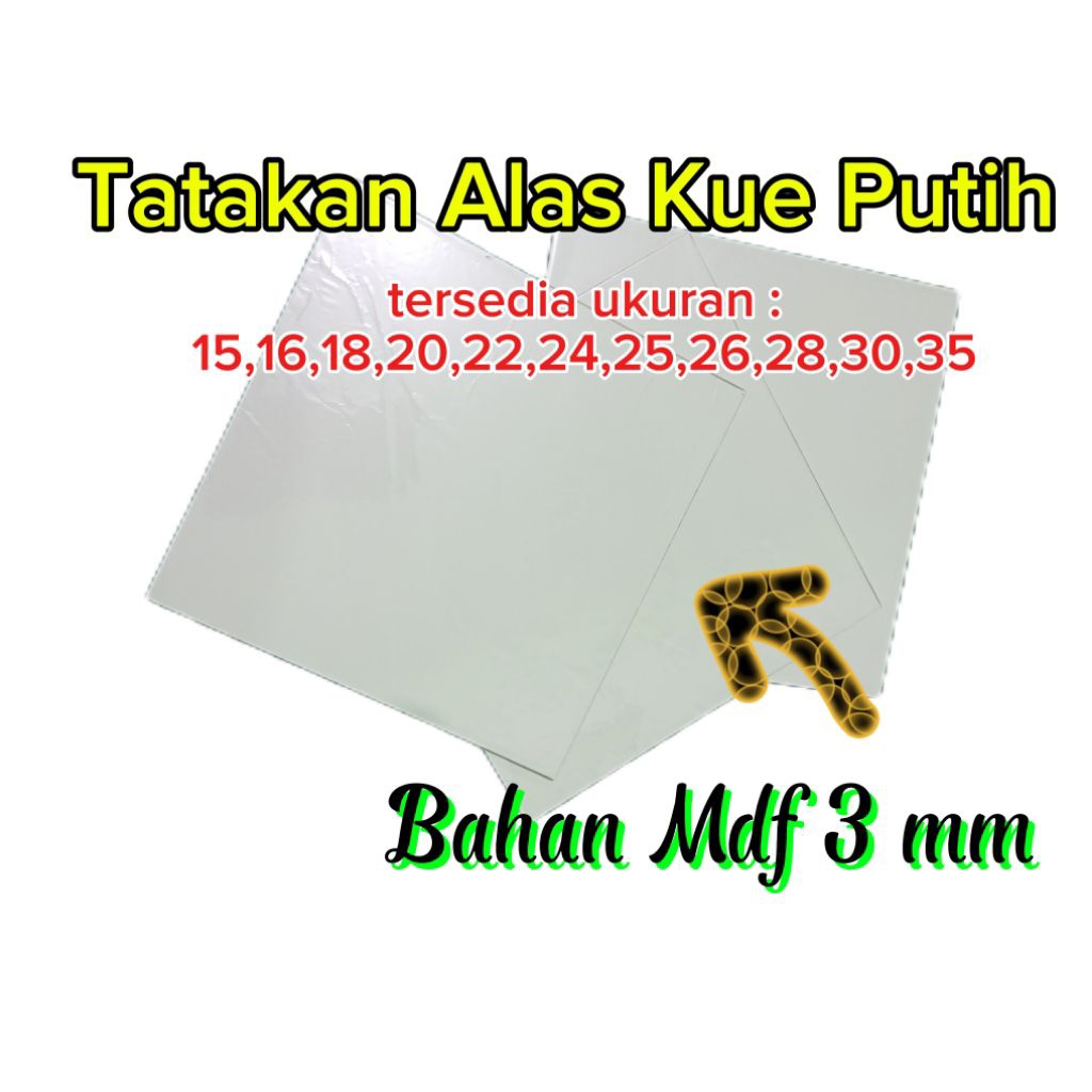 Tatakan Alas Kue Putih / White Cake Board / Alas Kue Tart Dan Ulang Tahun