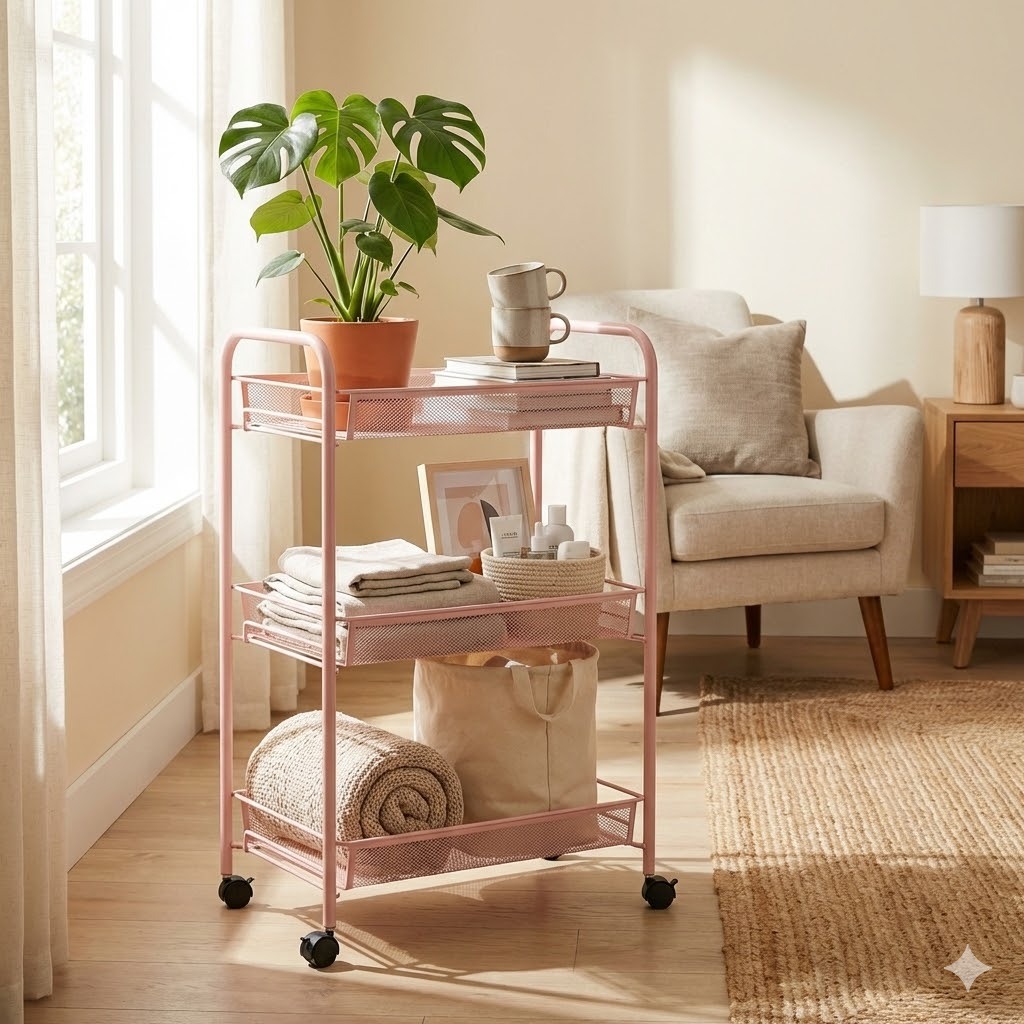 Rak Troli Peralatan Bayi Salon Dapur serbaguna