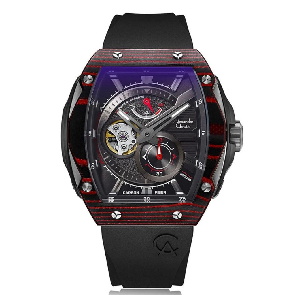 Alexandre Christie Jam Tangan Wanita - Black - Leather Strap - 6608 MAREPBA