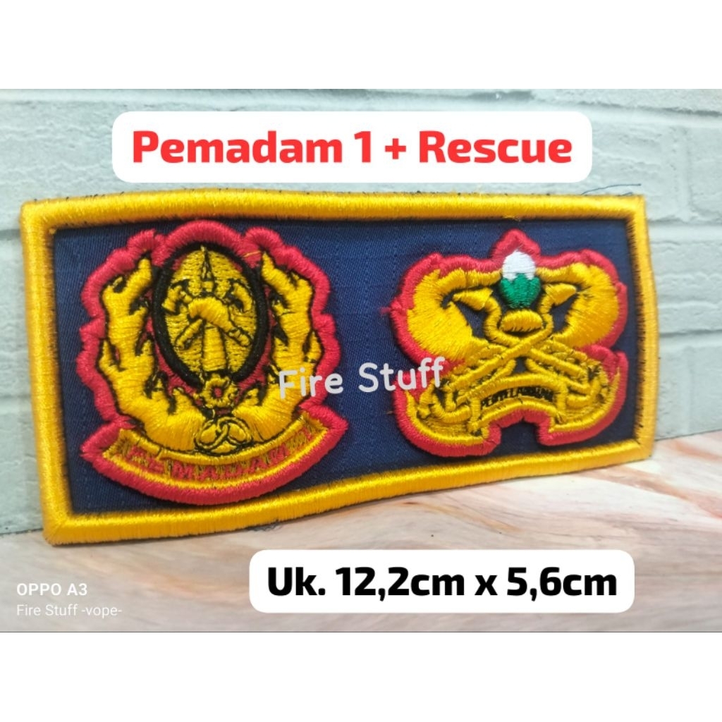 Bordir Timbul Damkar 1 + Rescue