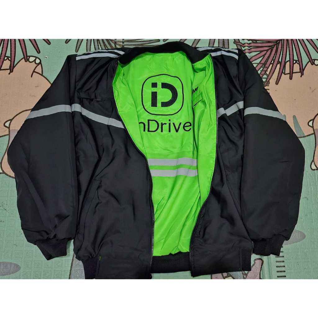 JAKET INDRIVE NEW BOLAK BALIK POLOS HITAM LIST NYALA READY M-8XL WARNA HIJAU STABILO KEREN DAN MURAH
