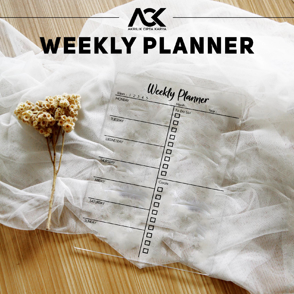 Acrylic Weekly Planner / Weekly Planner / Planner Acrylic / Papan Jadwal / Schedule Board /Board Pla
