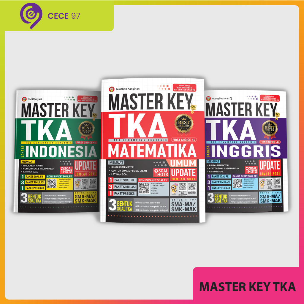 Buku Master Key TKA SMA : TKA Bahasa Indonesia - TKA Matematika - TKA Bahasa Inggris