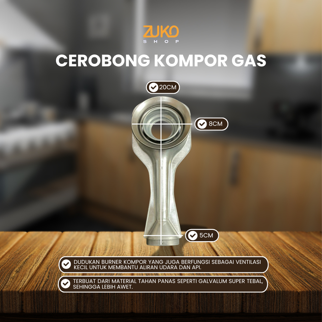 CEROBONG KOMPOR GAS ZUKO TEBAL DAN KUAT