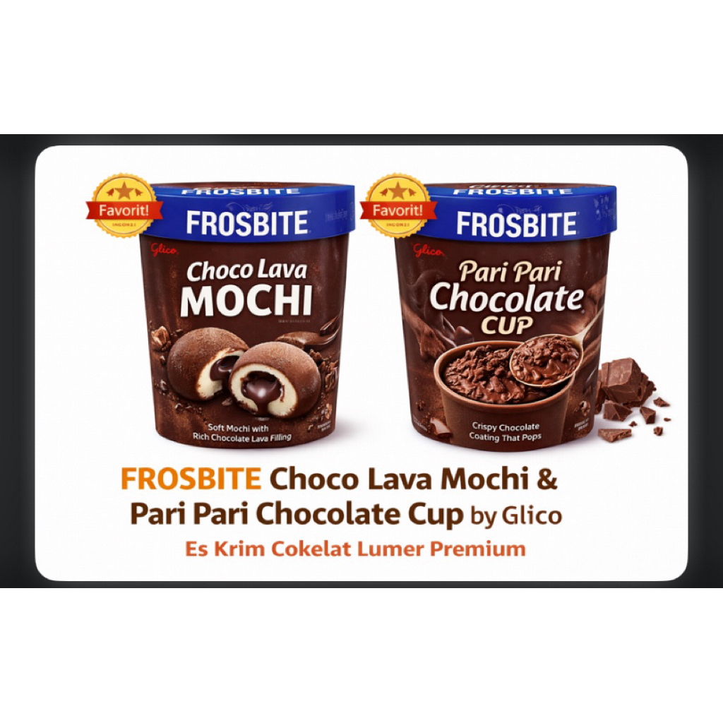 Glico Frostbite Ice Cream | Choco Lava Mochi & Pari Pari Chocolate Cup | Es Krim Cokelat Premium Fro