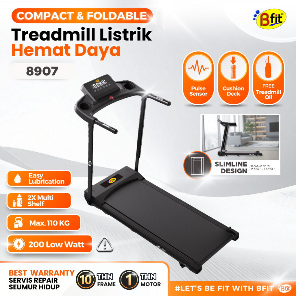 BFIT 8907 Motorized Treadmill Listrik Multifungsi