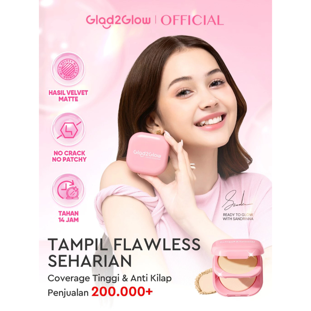 GLAD2GLOW PERFECT BLURRING POWDER FOUNDATION  | G2g Bedak Padat