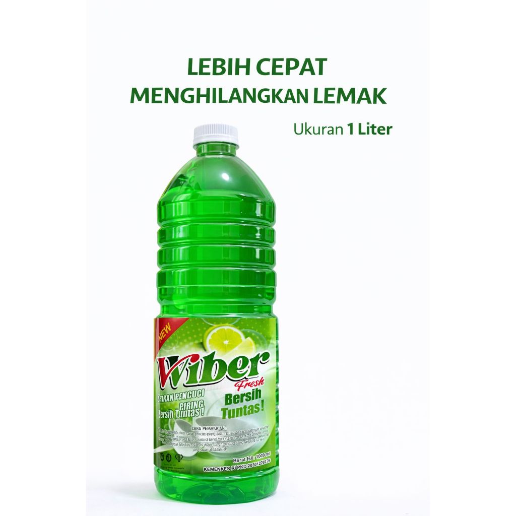 Wiber Fresh Cairan Pencuci Piring Lemon 1 Liter | Sabun Cuci Piring Penghilang Lemak
