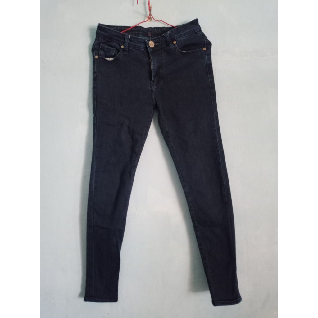 PL Celana jeans wanita/celana panjang navy biru dongker/celana pensil