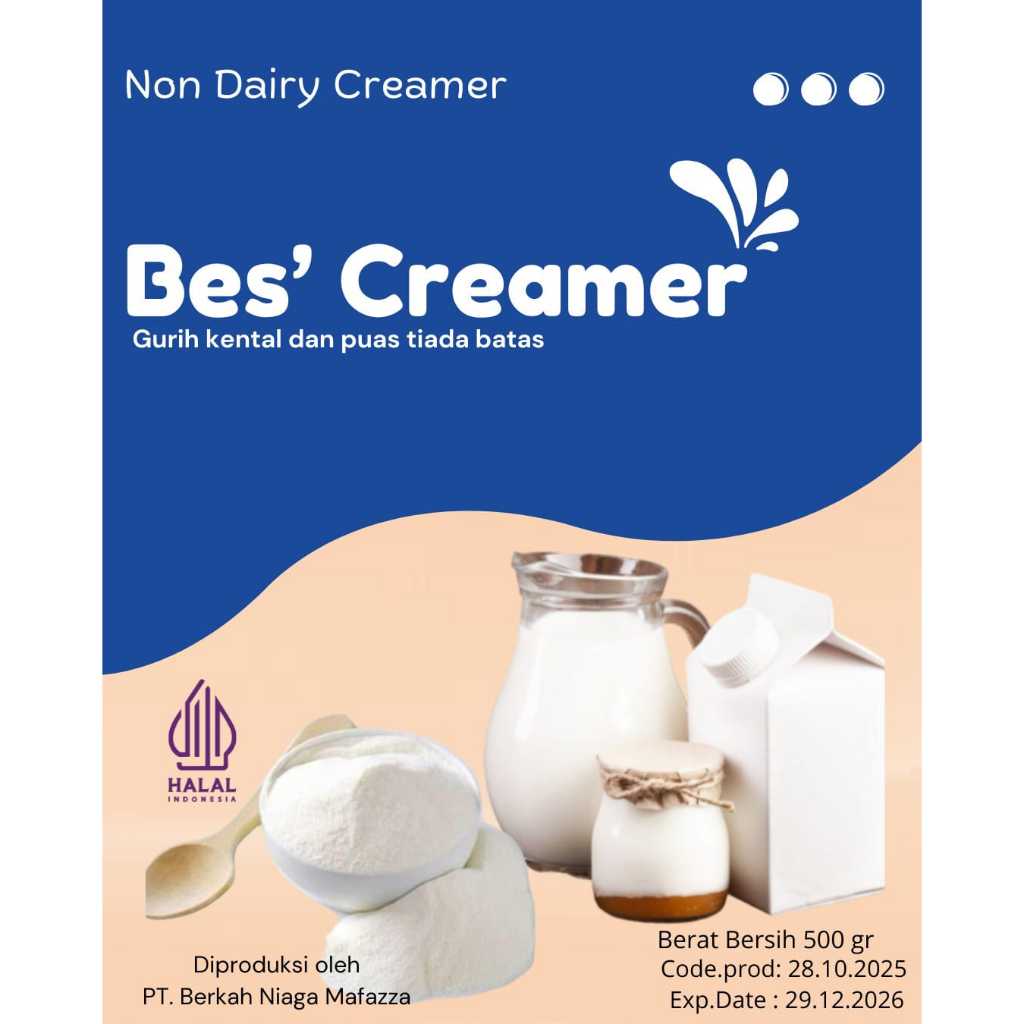 krimer BESTOP kemasan 500gr, bubuk krimer, susu creamer kemasan 500gr