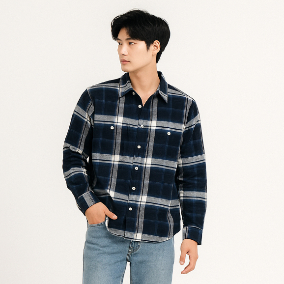 JOY SHADE Long Flanel Shirt Plaid Kotak Besar by Aeropostale - Kemeja Pria Lengan Panjang Santai