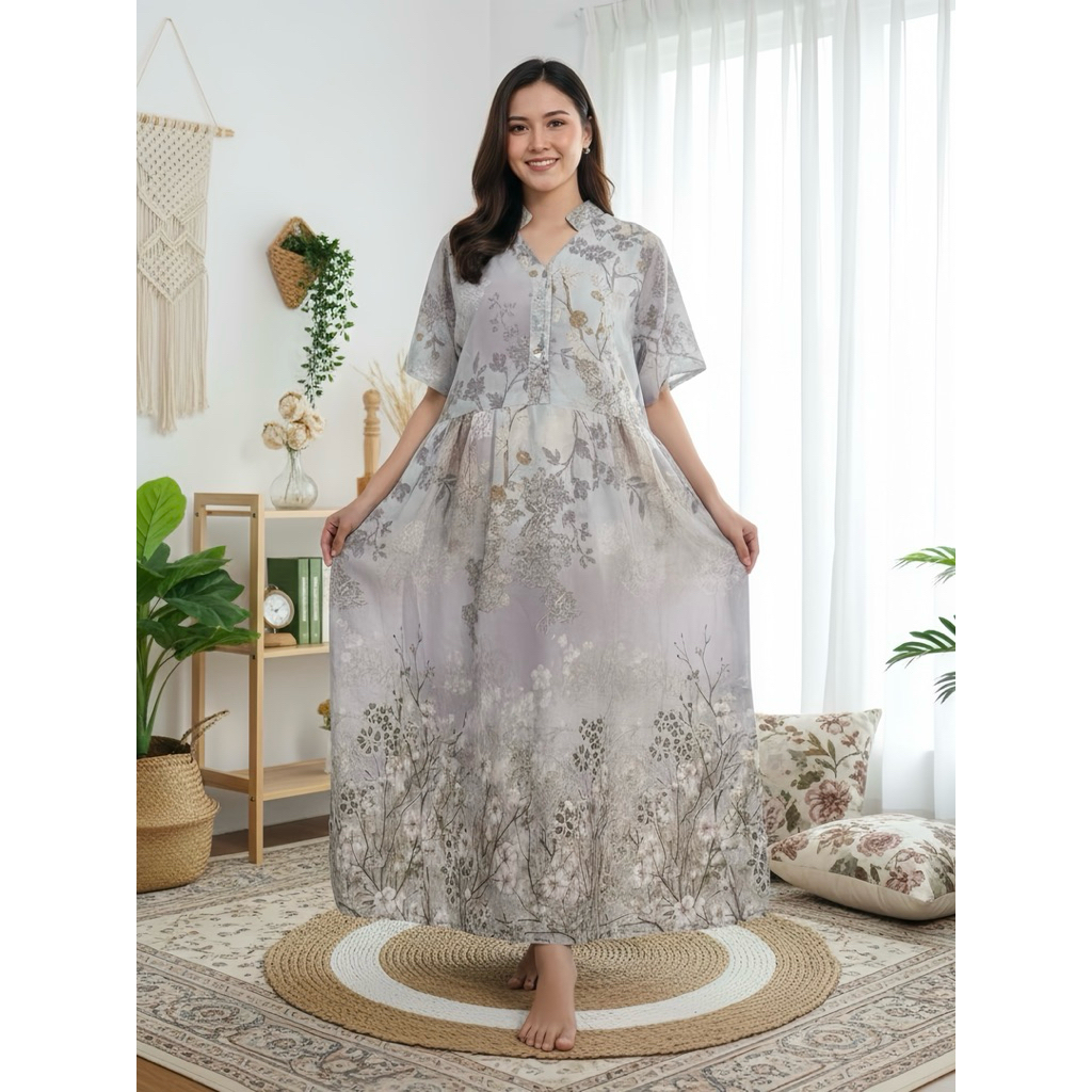 CRYSTAL DASTER Dress Rayon Gradasi bumil busui friendly