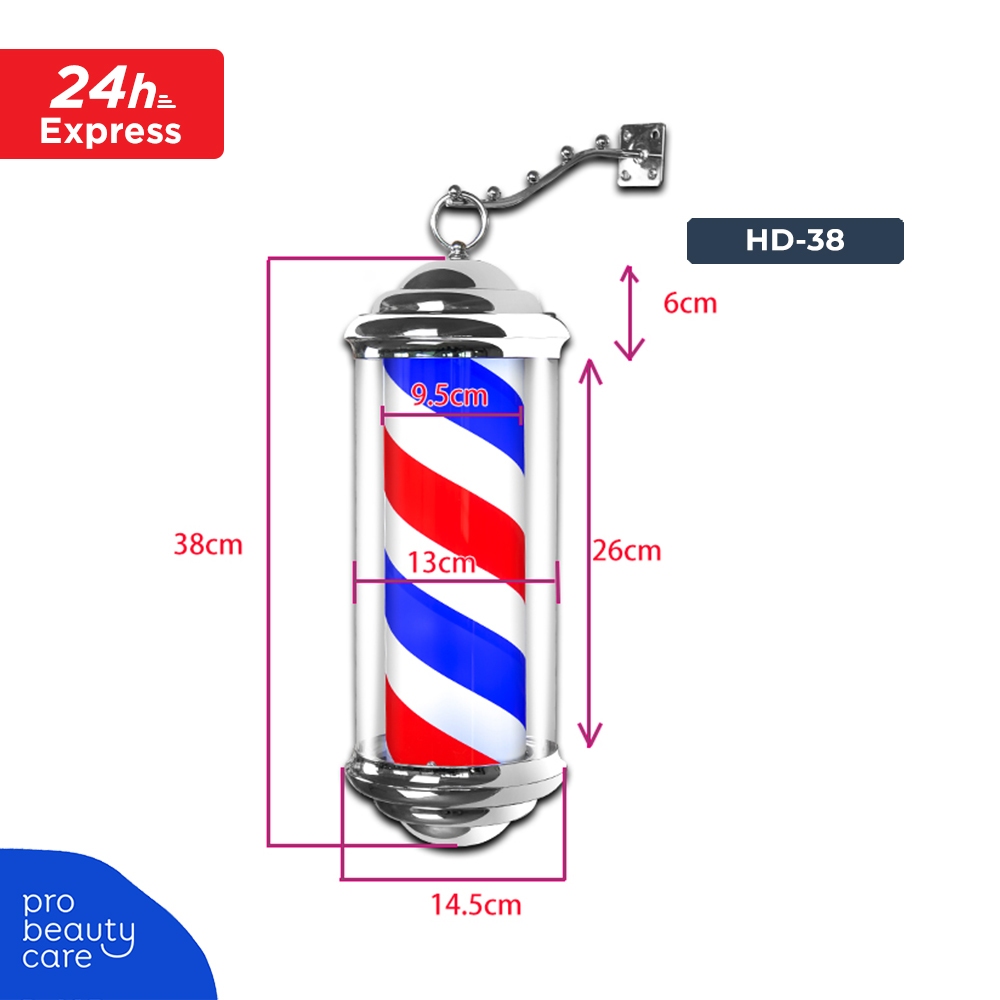 Barber Pole HD-38 Lampu Barber Tiang Pangkas Rambut Lampu Cukur Barber HD-38