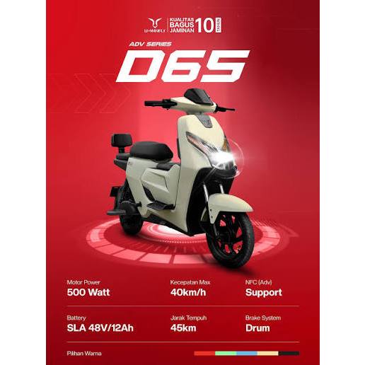 PROMO MURAH SEPEDA LISTRIK UWINFLY D65 ADV TERBARU 500WATT