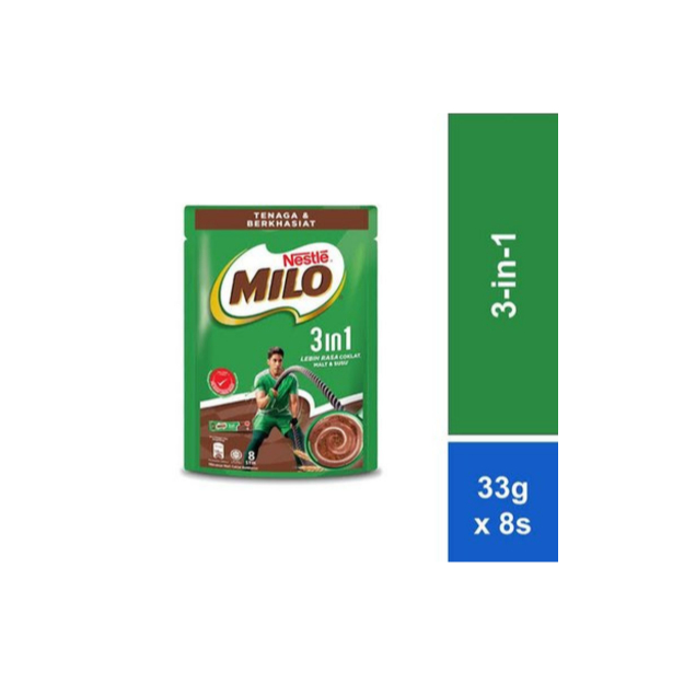 Nestle Milo 3in1 Chocolate Coklat Bubuk Sachet