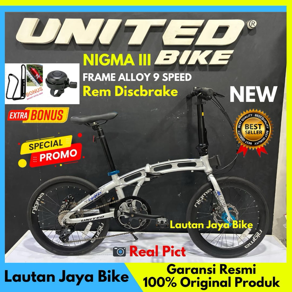SEPEDA LIPAT 20 UNITED NIGMA III V / PHANTOM / MIRONE Frame Allumunium Rem Hydraulic