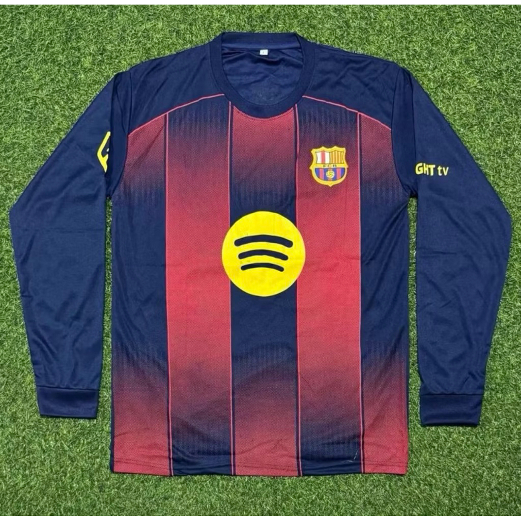 Jersey Barcelona Dewasa Lengan Panjang Terbaru Baju Bola Lengan Panjang Bahan Hyget Super